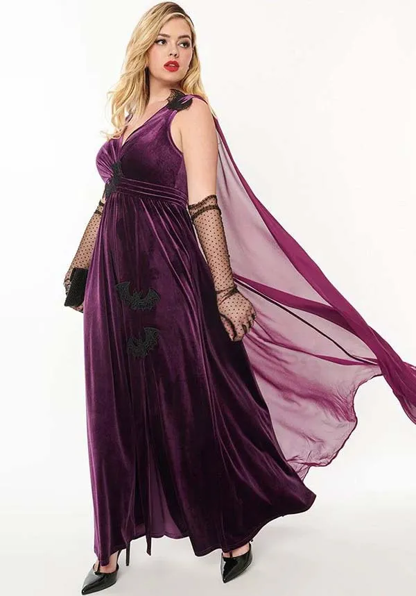 Bat Velvet [Eggplant & Black] | CAPE GOWN
