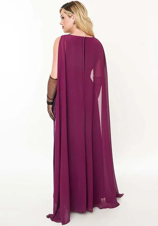 Bat Velvet [Eggplant & Black] | CAPE GOWN