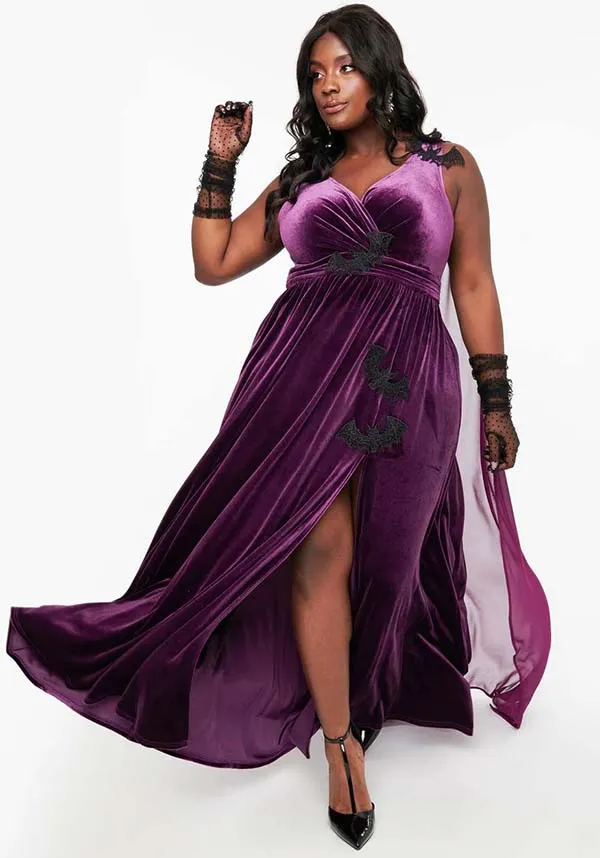 Bat Velvet [Eggplant & Black] | CAPE GOWN