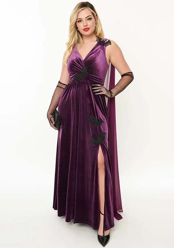 Bat Velvet [Eggplant & Black] | CAPE GOWN