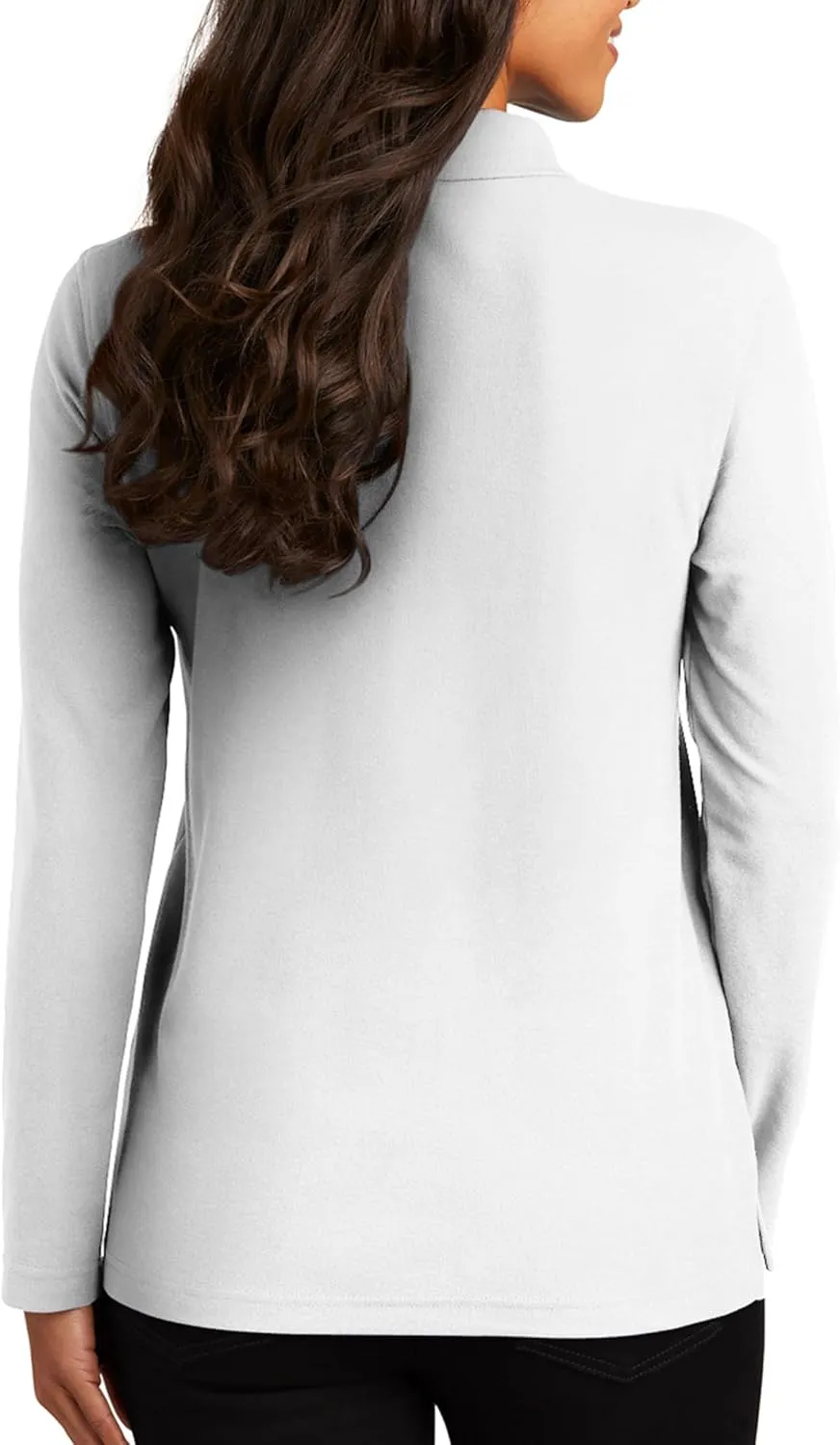 Custom Embroidered Long Sleeve Polo Shirt for Women Personalized Embroidery Text Name