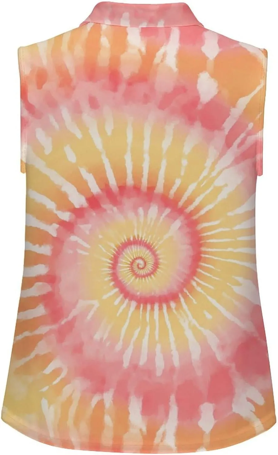 JooMeryer Womens Button Down Golf Polo Shirts Colorful Tie Dye Sleeveless Tank Top XS-4X