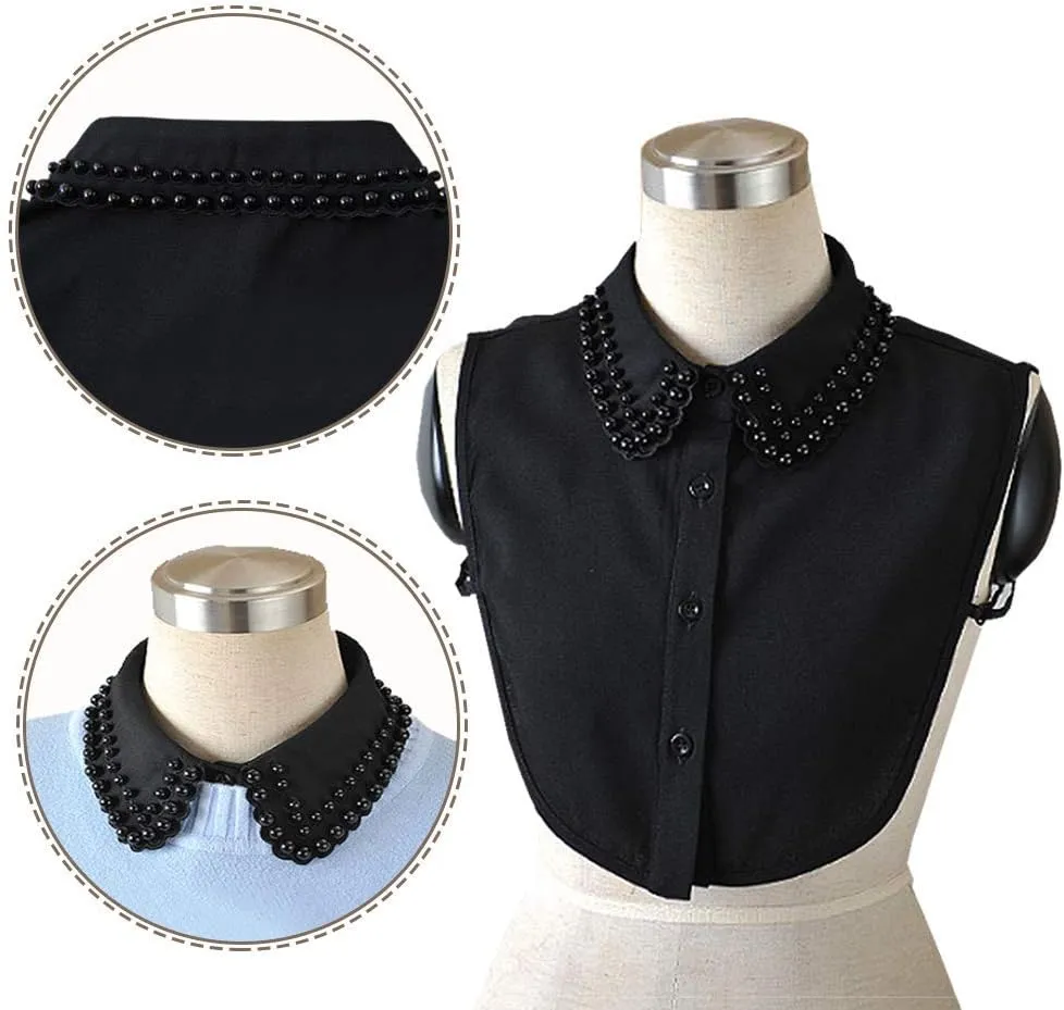 Joyci Diamond Pearl False Collar Peterpan Fake Collar Half Shirt Dickey