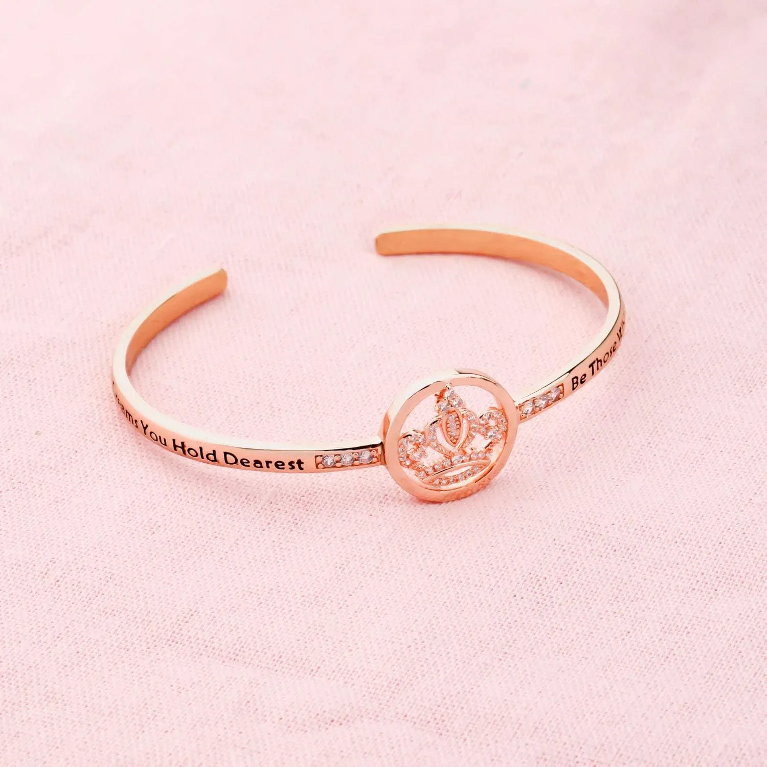 LQRI Quinceanera Gift Sweet 15 Gift Princess Crown Bracelet May the Dreams You Hold Dearest Be Those 15th Birthday Gift