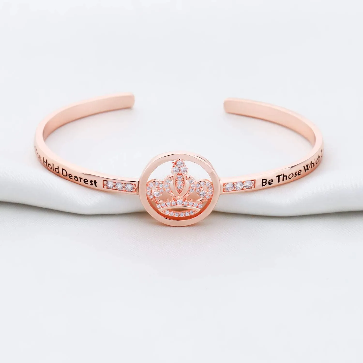 LQRI Quinceanera Gift Sweet 15 Gift Princess Crown Bracelet May the Dreams You Hold Dearest Be Those 15th Birthday Gift