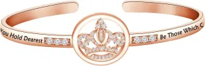 LQRI Quinceanera Gift Sweet 15 Gift Princess Crown Bracelet May the Dreams You Hold Dearest Be Those 15th Birthday Gift
