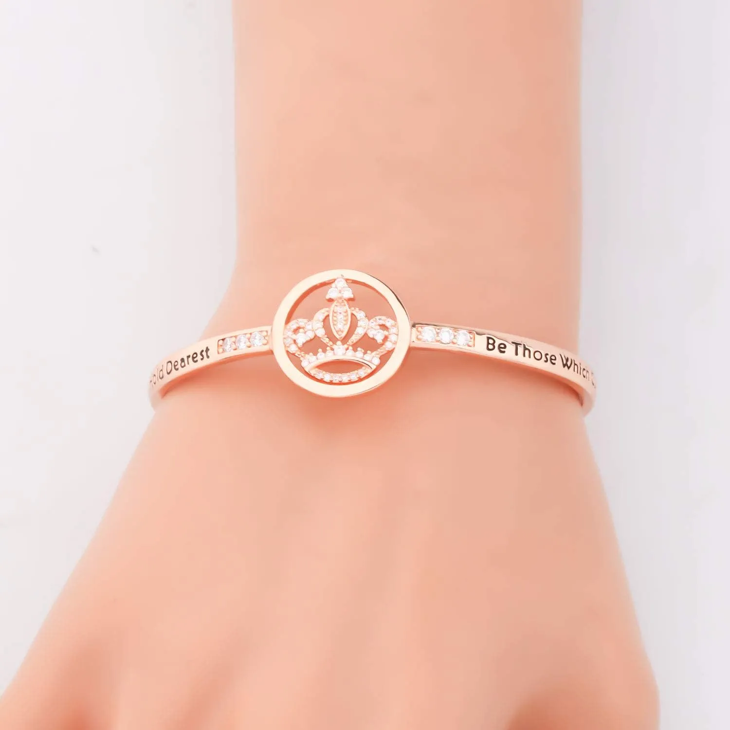 LQRI Quinceanera Gift Sweet 15 Gift Princess Crown Bracelet May the Dreams You Hold Dearest Be Those 15th Birthday Gift