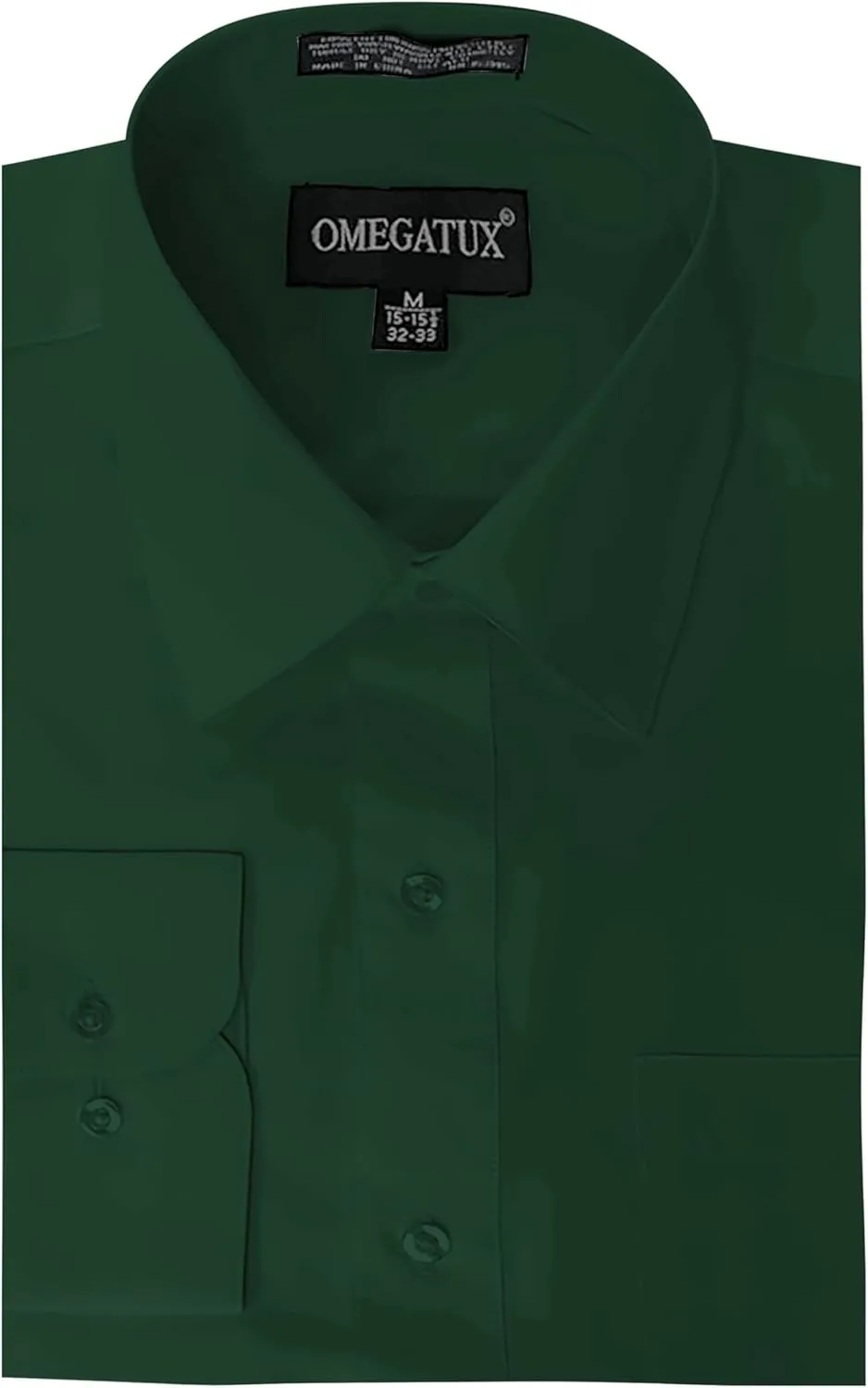 Mens Regular fit Solid Dress Shirts w/Convertible Cuffs