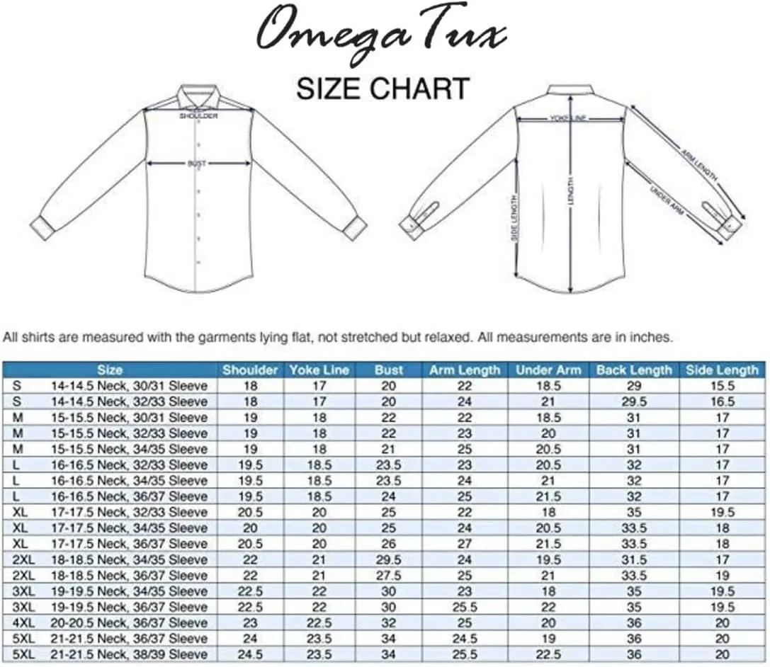 Mens Regular fit Solid Dress Shirts w/Convertible Cuffs