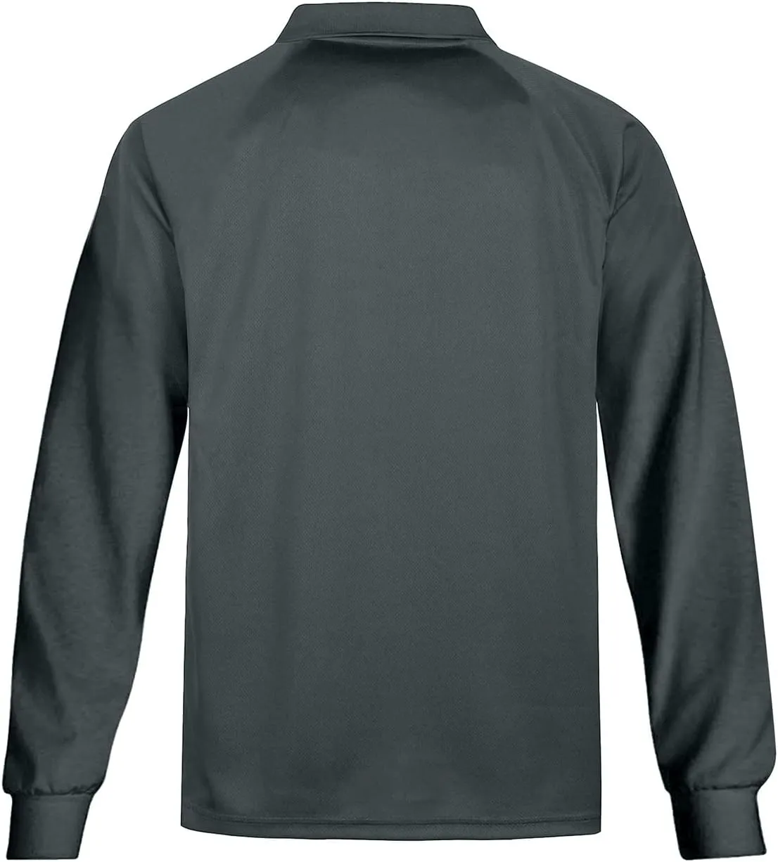 MOHEEN Men's Casual Solid Golf Shirts Outdoor Quick Dry Long Sleeve Moisture Wicking Performance Polo Shirt with Pocket