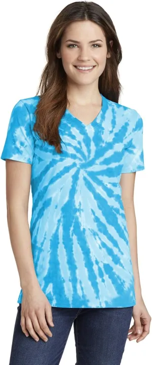 Port & Company Ladies Tie-Dye V-Neck Tee