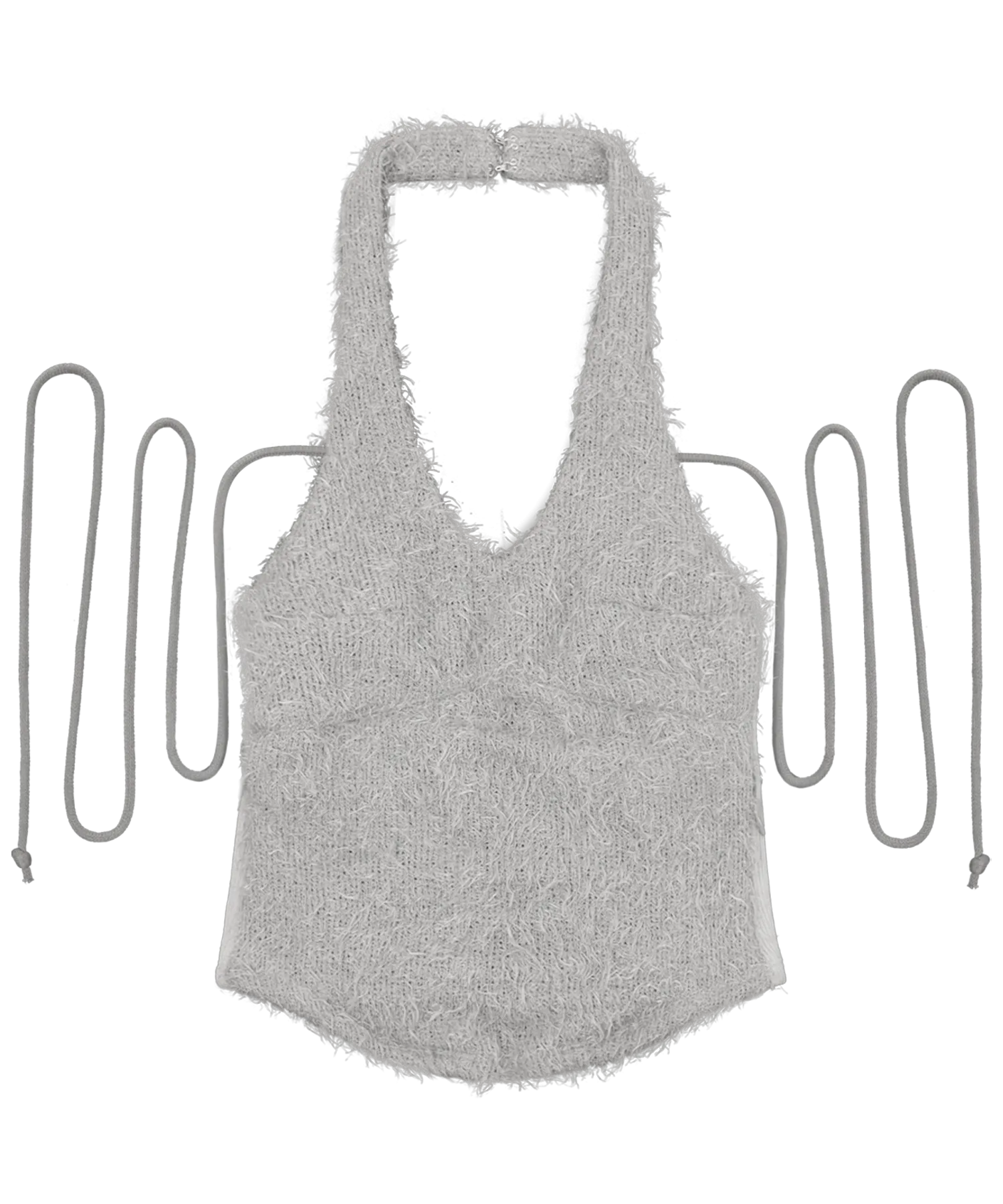 Side pocket halter knit grey