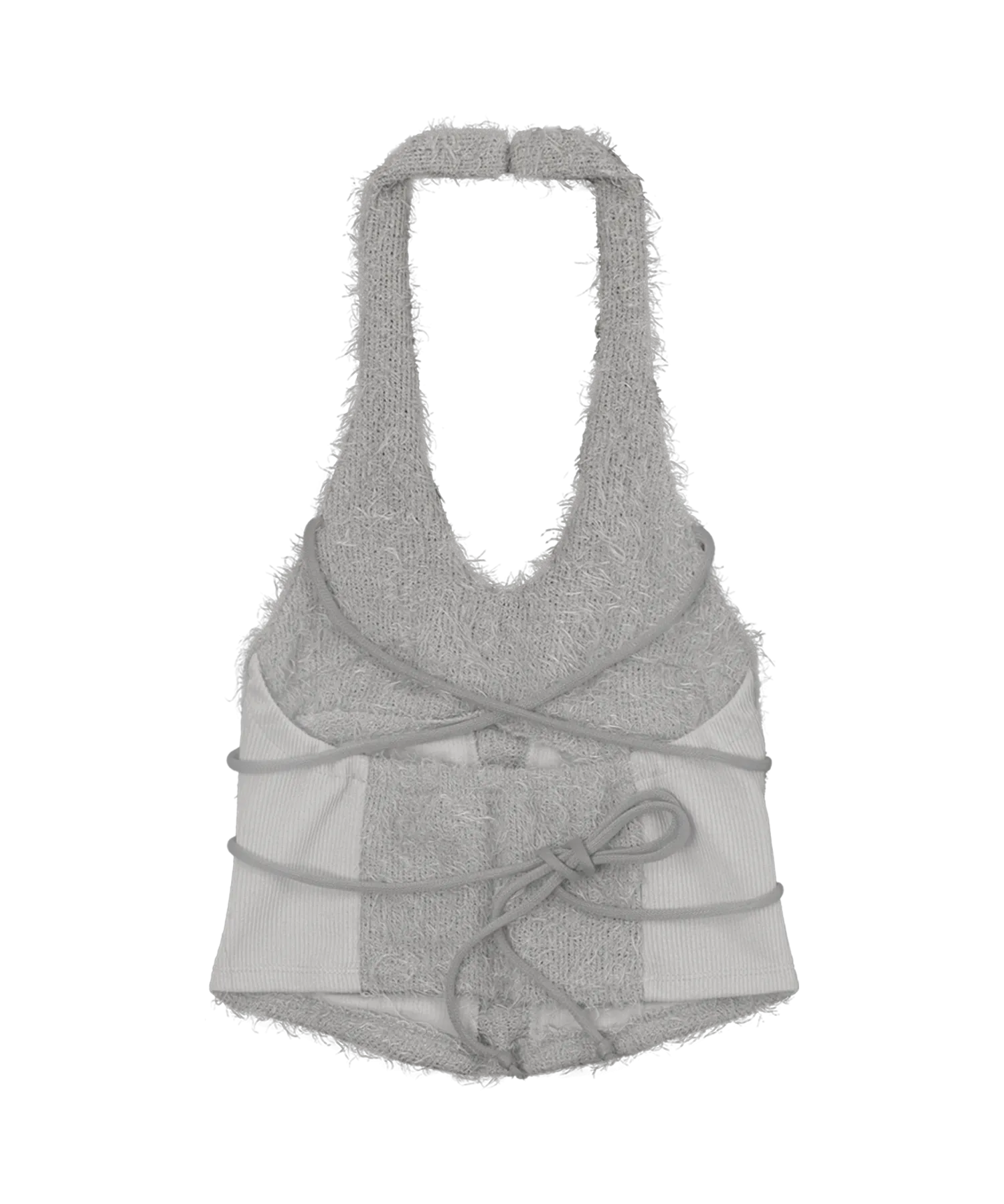 Side pocket halter knit grey