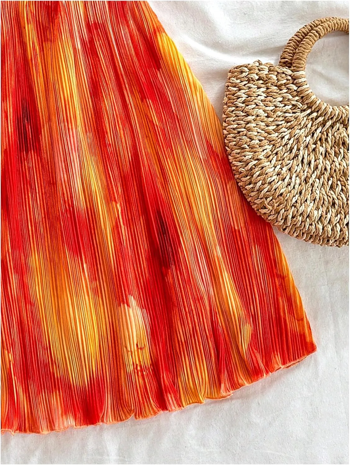 SOLY HUX Women's Tie Dye Cami Dress Halter Backless Sleeveless A Line Short Summer Dresses Sundress