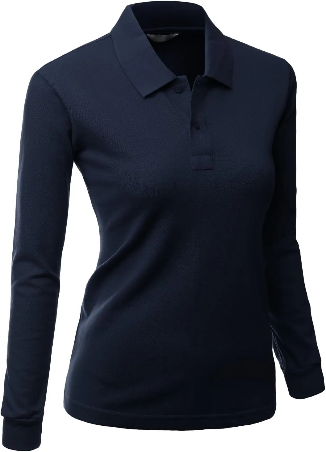 Women's Luxurious Solid Long Sleeves PK Polo Shirt