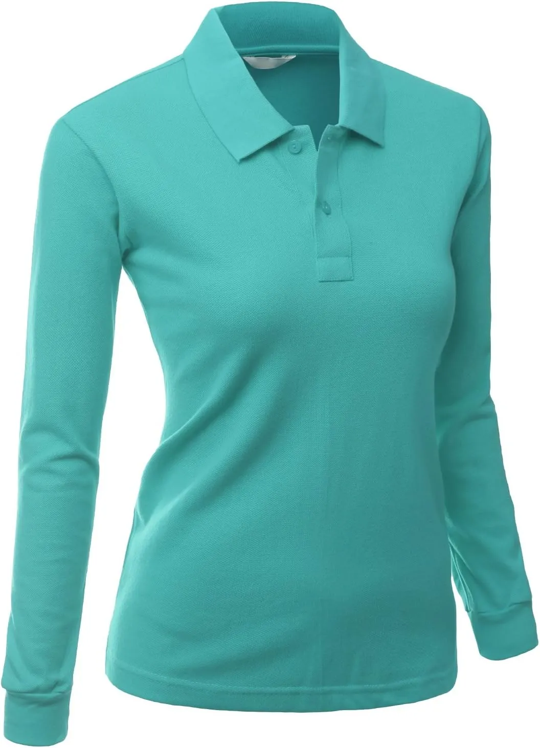 Women's Luxurious Solid Long Sleeves PK Polo Shirt