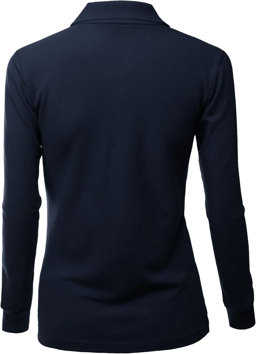 Women's Luxurious Solid Long Sleeves PK Polo Shirt